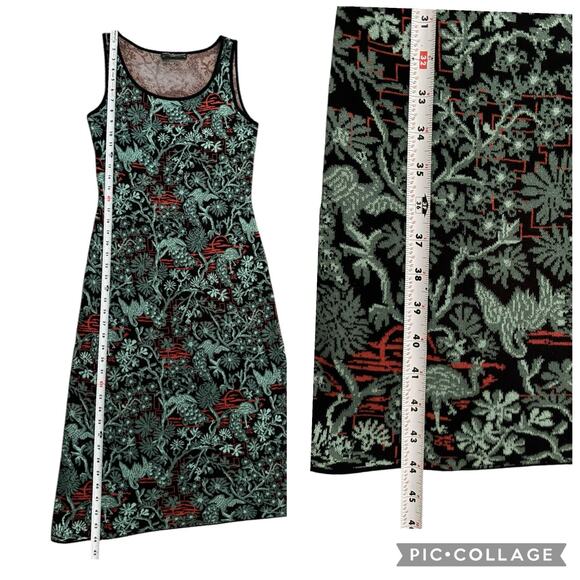 Peruvian Connection Pima Cotton Sleeveless Knit Jacquard Midi Dress Size XS - Picture 12 of 14